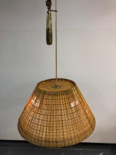 Paavo Tynell Paavo Tynell Adjustable Ceiling Lamp Model 1968 in Rattan Taito 1950s - 4098628
