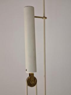 Paavo Tynell Paavo Tynell Adjustable Ceiling Lamp model A1998 in Brass White Rattan 1950s - 4005456