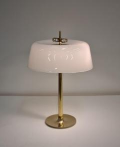 Paavo Tynell Paavo Tynell Ballerina Table Lamp Model 9211 in Brass White Glass Taito 1950s - 4042736