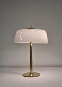 Paavo Tynell Paavo Tynell Ballerina Table Lamp Model 9211 in Brass White Glass Taito 1950s - 4042737