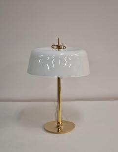 Paavo Tynell Paavo Tynell Ballerina Table Lamp Model 9211 in Brass White Glass Taito 1950s - 4042738