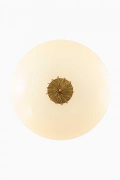 Paavo Tynell Paavo Tynell Brass Glass Ceiling Lamp by Taito Oy 1950s - 4632570