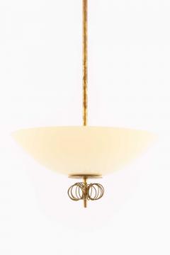 Paavo Tynell Paavo Tynell Brass Glass Ceiling Lamp by Taito Oy 1950s - 4632920