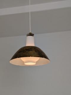 Paavo Tynell Paavo Tynell Brass Opal Glass Ceiling Pendant Model K2 20 Idman 1950s - 4761752