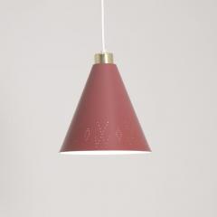 Paavo Tynell Paavo Tynell Brass Perforated Red Metal Ceiling Light Model K2 58 Idman 1950s - 4761713