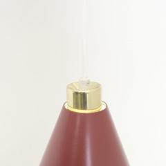 Paavo Tynell Paavo Tynell Brass Perforated Red Metal Ceiling Light Model K2 58 Idman 1950s - 4761718