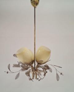 Paavo Tynell Paavo Tynell Bridal Bouquet Chandelier Model 9029 4 Brass Glass Taito 1950s - 4123013