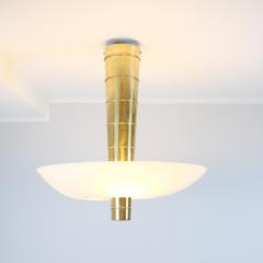 Paavo Tynell Paavo Tynell Ceiling Lamp Cannon Shell 9053 in Brass and Glass Idman 1950s - 4289558