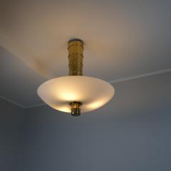 Paavo Tynell Paavo Tynell Ceiling Lamp Cannon Shell 9053 in Brass and Glass Idman 1950s - 4289559