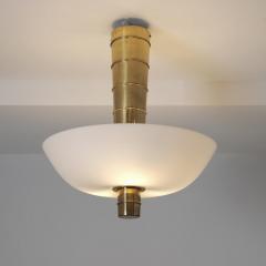 Paavo Tynell Paavo Tynell Ceiling Lamp Cannon Shell 9053 in Brass and Glass Idman 1950s - 4601425