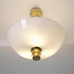 Paavo Tynell Paavo Tynell Ceiling Lamp Cannon Shell 9053 in Brass and Glass Idman 1950s - 4601427