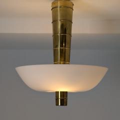 Paavo Tynell Paavo Tynell Ceiling Lamp Cannon Shell 9053 in Brass and Glass Idman 1950s - 4601431