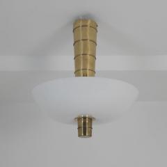 Paavo Tynell Paavo Tynell Ceiling Lamp Cannon Shell 9053 in Brass and Glass Idman 1950s - 4601432