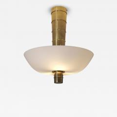 Paavo Tynell Paavo Tynell Ceiling Lamp Cannon Shell 9053 in Brass and Glass Idman 1950s - 4602278