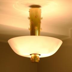 Paavo Tynell Paavo Tynell Ceiling Lamp Cannon Shell Model 9040 Brass Opaline Idman 1950s - 4525079