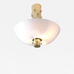 Paavo Tynell Paavo Tynell Ceiling Lamp Cannon Shell Model 9040 Brass Opaline Idman 1950s - 4526376