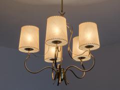 Paavo Tynell Paavo Tynell Chandelier in Brass and Parchment Model 9001 Taito Finland 1940s - 2326238