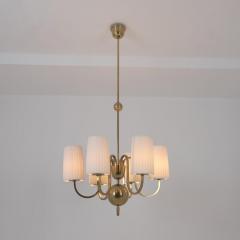 Paavo Tynell Paavo Tynell Commissioned Chandelier in Brass Fabric Taito 1940s - 4621703