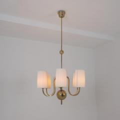 Paavo Tynell Paavo Tynell Commissioned Chandelier in Brass Fabric Taito 1940s - 4621704