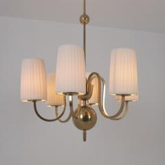 Paavo Tynell Paavo Tynell Commissioned Chandelier in Brass Fabric Taito 1940s - 4621705