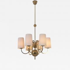 Paavo Tynell Paavo Tynell Commissioned Chandelier in Brass Fabric Taito 1940s - 4633787