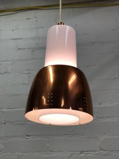 Paavo Tynell Paavo Tynell Copper and Opal Glass Ceiling Pendant Model K2 16 Idman 1950s - 4125408