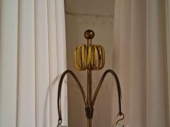 Paavo Tynell Paavo Tynell Crystal Wall Lights Model 9473 Brass Fabric and Glass Taito 1950s - 4125491