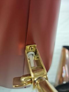 Paavo Tynell Paavo Tynell Floor Lamp Model K10 10 in Red Brass and Rattan Idman 1950s - 4138053