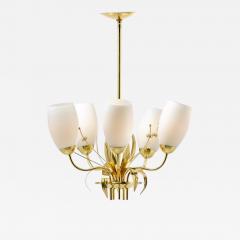 Paavo Tynell Paavo Tynell Floral Themed Brass Blown Glass Chandelier for Glash tte Limburg - 2213563
