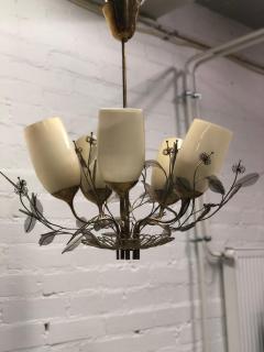Paavo Tynell Paavo Tynell Flower Bouquet Chandelier 9029 5 in Brass and Glass Taito 1950s - 4099640