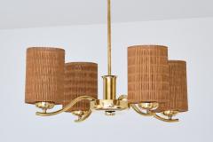 Paavo Tynell Paavo Tynell Four Arm Brass Chandelier Model 1444 Taito OY Finland 1930s - 4018572