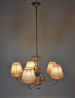 Paavo Tynell Paavo Tynell Hand Painted War Time Ceiling Lamp Taito Kauklahti Glass 1940s - 4042867