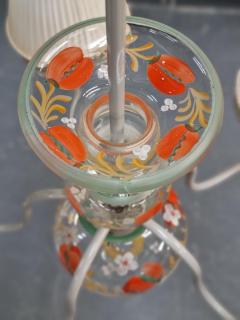 Paavo Tynell Paavo Tynell Hand Painted War Time Ceiling Lamp Taito Kauklahti Glass 1940s - 4042873