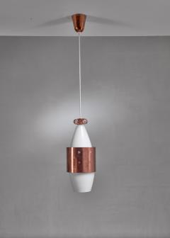 Paavo Tynell Paavo Tynell K2 12 Opaline Glass and Copper Pendant for Idman - 1001464