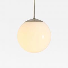 Paavo Tynell Paavo Tynell Minimalist Pendant 1602 Chromed Metal Opaline Glass Idman 1950s - 4688820