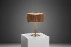 Paavo Tynell Paavo Tynell Model 9206 Brass and Wood Table Lamp for Taito Finland ca 1940s - 4105381