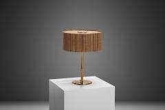 Paavo Tynell Paavo Tynell Model 9206 Brass and Wood Table Lamp for Taito Finland ca 1940s - 4105383