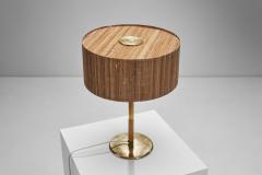 Paavo Tynell Paavo Tynell Model 9206 Brass and Wood Table Lamp for Taito Finland ca 1940s - 4105384