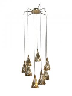 Paavo Tynell Paavo Tynell Nine Arm Perforated Brass Chandelier Model 1994 9 Taito 1950s - 3977094