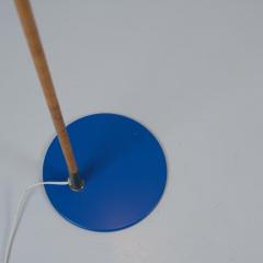 Paavo Tynell Paavo Tynell Nuns Hat Floor Lamp K10 10 Blue Brass Rattan Idman 1950s - 4230794