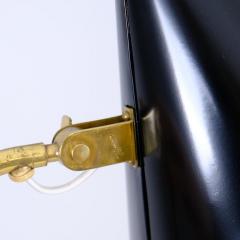 Paavo Tynell Paavo Tynell Nuns Hat Floor Lamp in Black Brass and Rattan Idman 1950s - 4384060