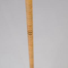 Paavo Tynell Paavo Tynell Nuns Hat Floor Lamp in Black Brass and Rattan Idman 1950s - 4384063