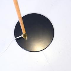 Paavo Tynell Paavo Tynell Nuns Hat Floor Lamp in Black Brass and Rattan Idman 1950s - 4384064