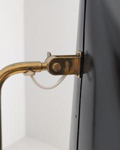 Paavo Tynell Paavo Tynell Nuns Hat Floor Lamp in Black Brass and Rattan Idman 1950s - 4470448