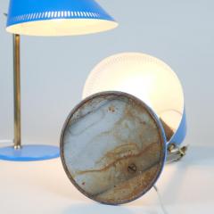 Paavo Tynell Paavo Tynell Pair of Table Lamps Model 9227 in Brass Blue Idman 1950s - 4165305