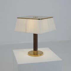 Paavo Tynell Paavo Tynell Perforated Brass Fabric wooden Table Lamp 5066 Taito 1950s - 4561511