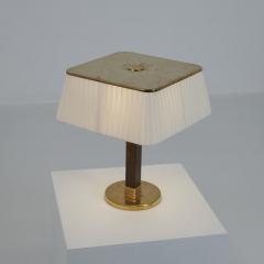 Paavo Tynell Paavo Tynell Perforated Brass Fabric wooden Table Lamp 5066 Taito 1950s - 4561512
