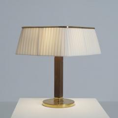 Paavo Tynell Paavo Tynell Perforated Brass Fabric wooden Table Lamp 5066 Taito 1950s - 4561513