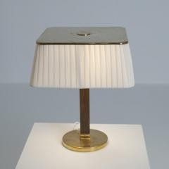 Paavo Tynell Paavo Tynell Perforated Brass Fabric wooden Table Lamp 5066 Taito 1950s - 4561516