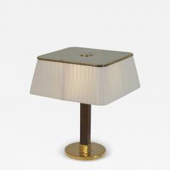 Paavo Tynell Paavo Tynell Perforated Brass Fabric wooden Table Lamp 5066 Taito 1950s - 4568648